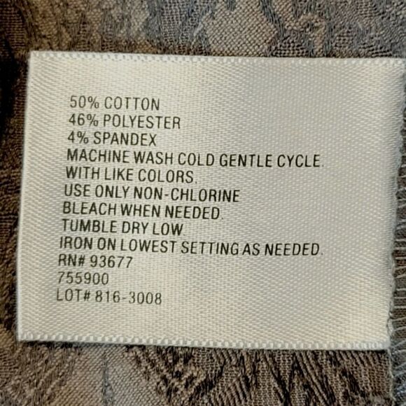 Worthington Brown Damask Patterned Cropped Skinny Pants Size 14 - Picture 6 of 8